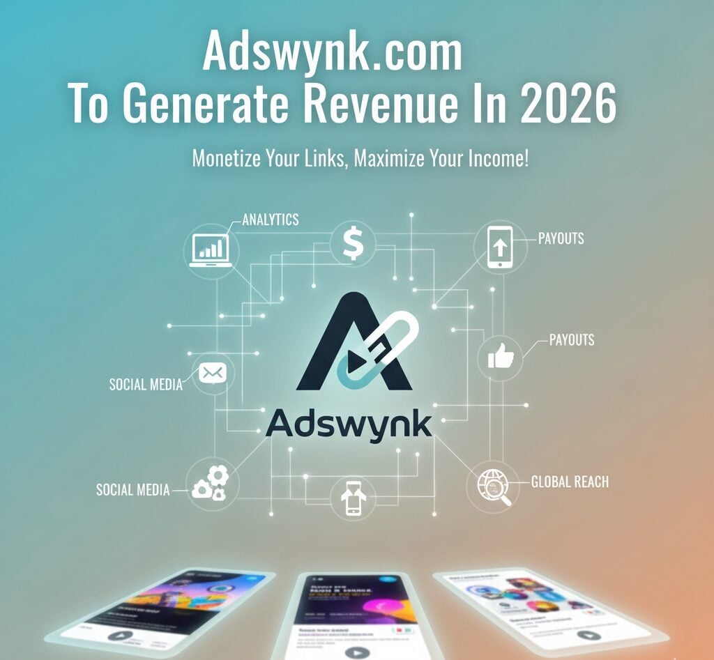 Adswynk.com To Generate Revenue In 2026 Adswynk.com URL shortening monetization platform with CPM rates from $1-$30 by region, real-time analytics, and multiple ad format support for content creators.