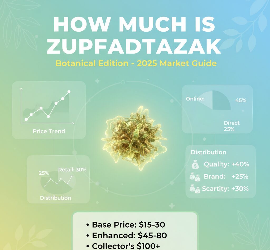 Zupfadtazak pricing guide showing $15-150 price ranges by type, sales channel distribution, 12-month price trends, and cost factors breakdown.