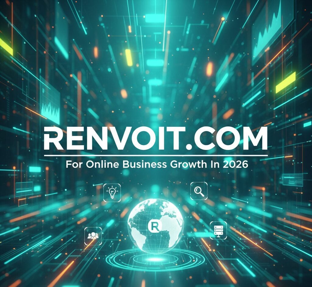 Renvoit.com For Online Business Growth In 2026 Renvoit.com digital marketplace platform overview showing service categories, user composition, and project completion times.