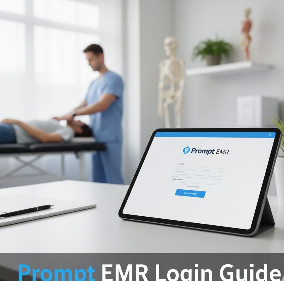 Guide to Prompt EMR login procedures, features, and troubleshooting for therapy and rehabilitation clinics.
