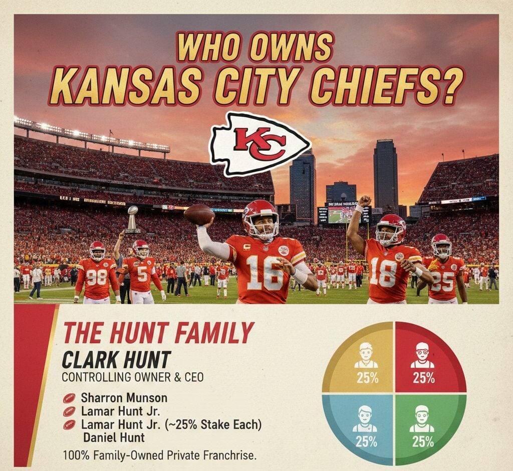 Who Owns Kansas City Chiefs Overview of Kansas City Chiefs ownership by the Hunt family, with $6.2B franchise valuation, leadership structure, and team history.