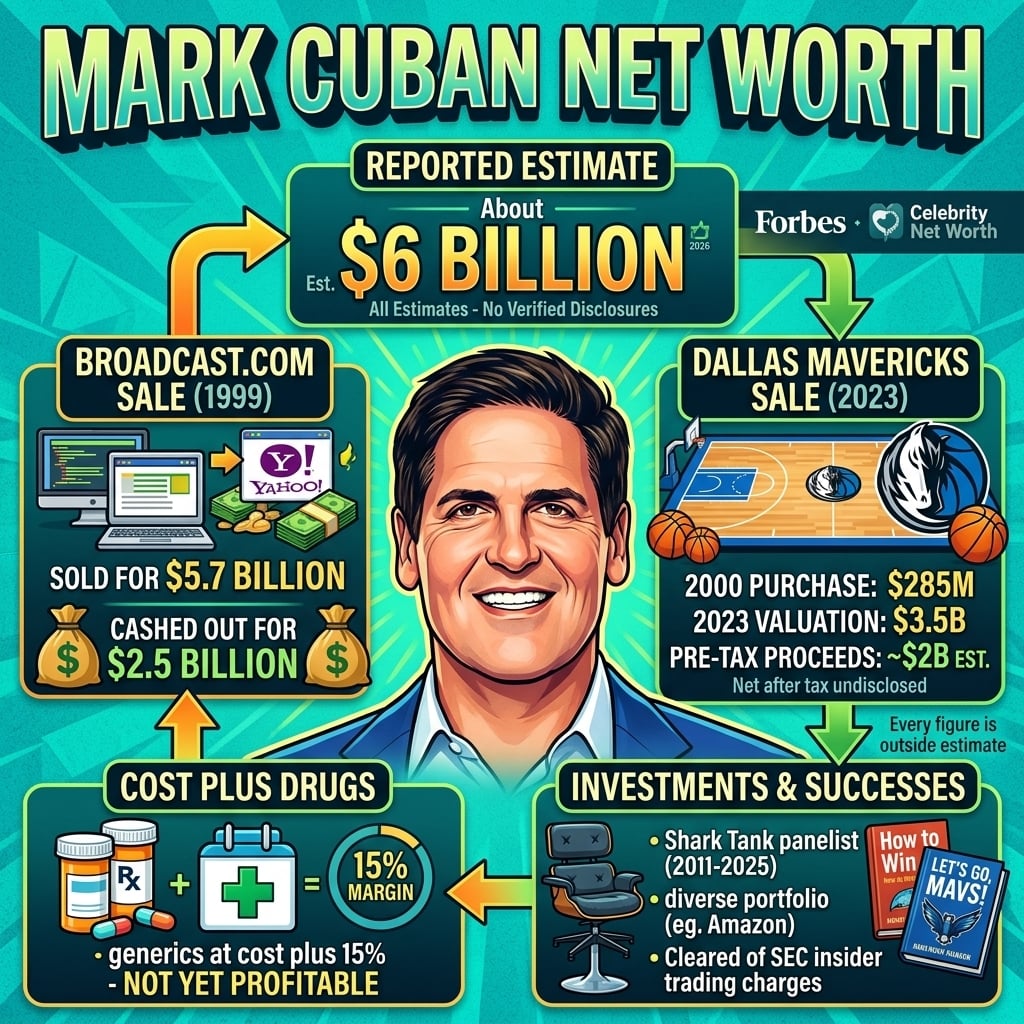 Mark Cuban net worth 2026, Mavericks sale, investments, and wealth breakdown