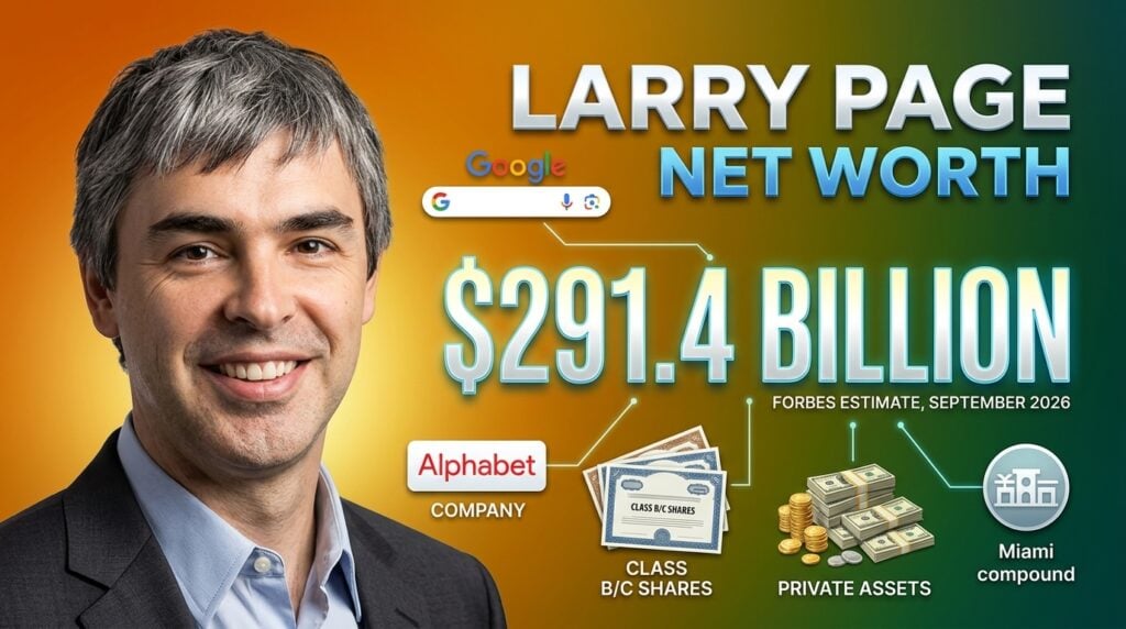 Larry Page Net Worth 2026: Where His Alphabet Shares Sit Now Larry Page net worth 2026 showing Alphabet shares, wealth estimates, assets, investments, and financial history.