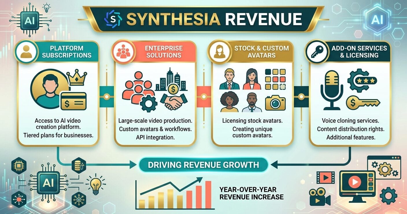 Synthesia revenue, ARR, $4 billion valuation, funding rounds, and employee statistics in 2026.